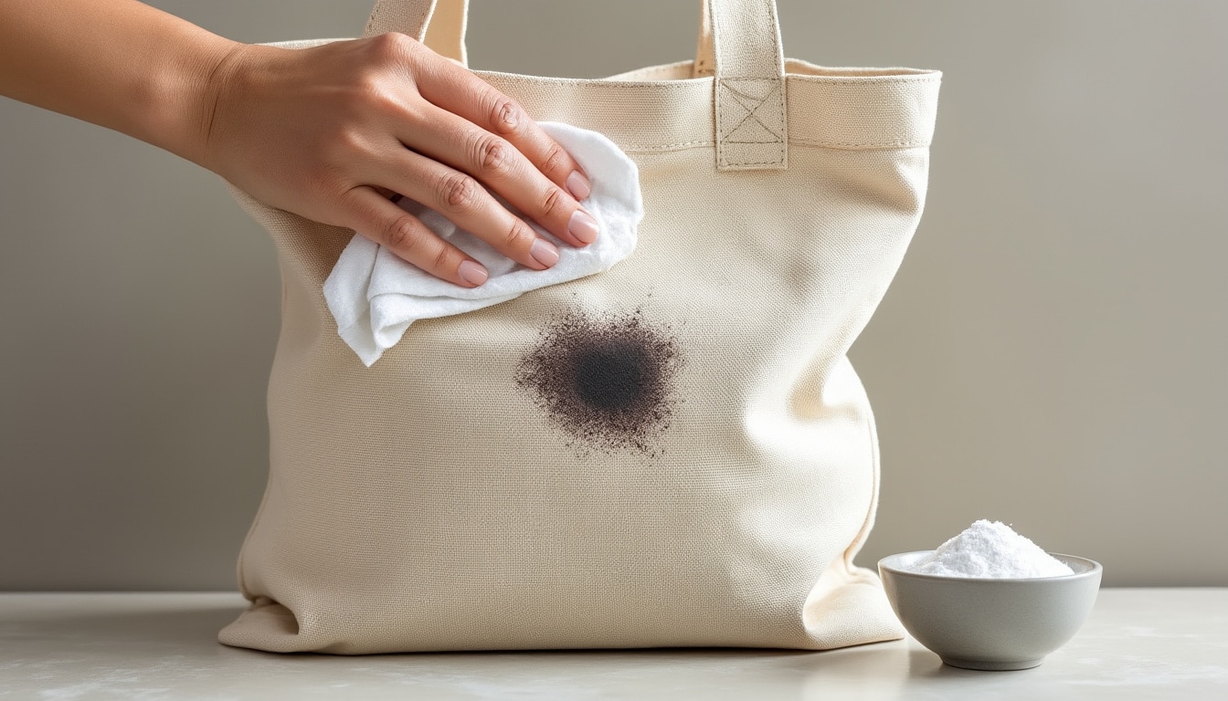 Tache de graisse sur un sac : la méthode douce