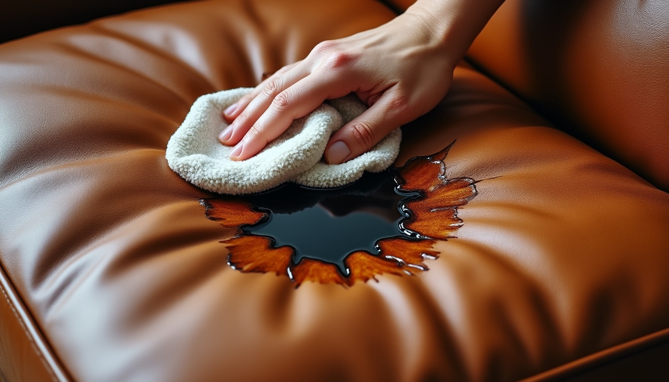Tache d&rsquo;eau sur du cuir : la rattraper